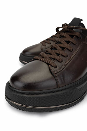 Tamer Tanca Erkek Hakiki Deri Kahverengi Sneakers & Spor Ayakkabı 381 20550 ERK AYK SK24-25 KAHVE ANL