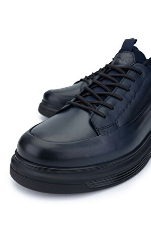 Tamer Tanca Erkek Hakiki Deri Lacivert Sneakers & Spor Ayakkabı 381 20548 ERK AYK SK24-25 LACI ANL