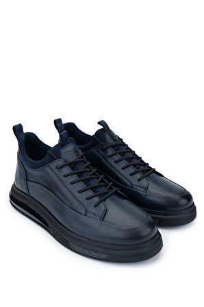 Tamer Tanca Erkek Hakiki Deri Lacivert Sneakers & Spor Ayakkabı 381 20548 ERK AYK SK24-25 LACI ANL