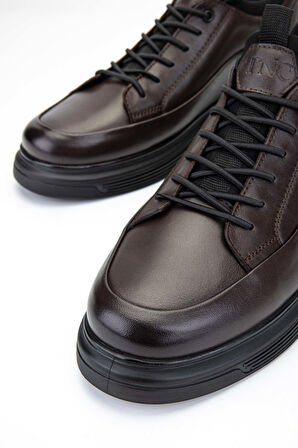 Tamer Tanca Erkek Hakiki Deri Kahverengi Sneakers & Spor Ayakkabı 381 20548 ERK AYK SK24-25 KAHVE ANL