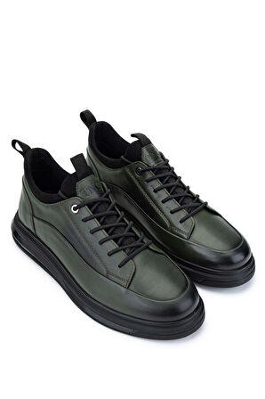 Tamer Tanca Erkek Hakiki Deri Haki Analin Sneakers & Spor Ayakkabı 381 20548 ERK AYK SK24-25 HAKI ANL