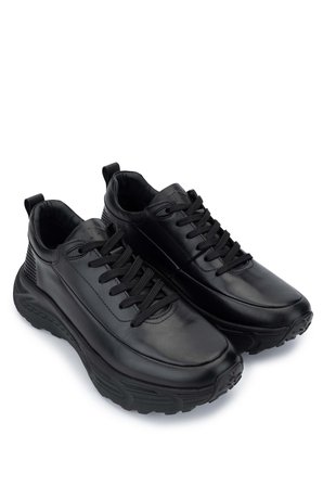 Tamer Tanca Erkek Hakiki Deri Siyah Antik Sneakers & Spor Ayakkabı 381 20378 ERK AYK SK24-25 SIYAH ANTIK