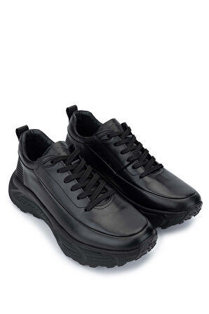 Tamer Tanca Erkek Hakiki Deri Siyah Antik Sneakers & Spor Ayakkabı 381 20378 ERK AYK SK24-25 SIYAH ANTIK