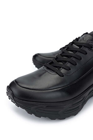 Tamer Tanca Erkek Hakiki Deri Siyah Antik Sneakers & Spor Ayakkabı 381 20378 ERK AYK SK24-25 SIYAH ANTIK