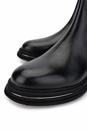 Tamer Tanca Erkek Hakiki Deri Siyah Analin Casual Bot 381 20304 ERK BOT SK24-25 SIYAH ANL