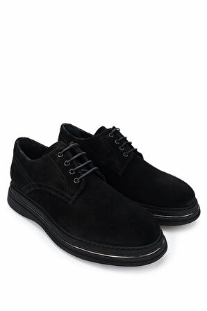 Tamer Tanca Erkek Hakiki Deri Siyah Süet Casual Ayakkabı 381 20280 ERK AYK SK24-25 SIYAH SUET