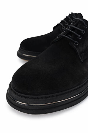 Tamer Tanca Erkek Hakiki Deri Siyah Süet Casual Ayakkabı 381 20280 ERK AYK SK24-25 SIYAH SUET