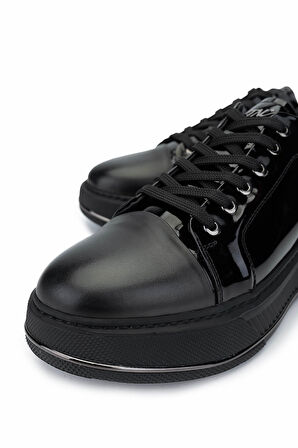 Tamer Tanca Erkek Hakiki Deri Siyah Sneakers & Spor Ayakkabı 381 20551 ERK AYK SK24-25 SYH ANL/RGN