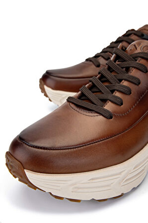 Tamer Tanca Erkek Hakiki Deri Kahverengi Sneakers & Spor Ayakkabı 381 20378 ERK AYK SK24-25 KAHVE ANTIK