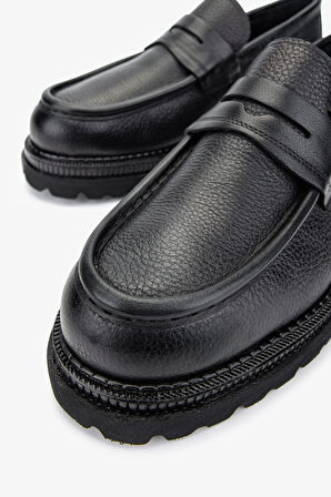 Valmenti Erkek Hakiki Deri Siyah Floter Loafer Ayakkabı 771 504 ERK AYK SK24-25 SIYAH FLTR