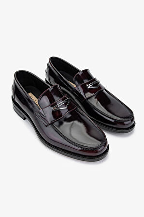 Valmenti Erkek Hakiki Deri Bordo Loafer Ayakkabı 1016 133 ERK AYK SK24-25 BORDO ACMA