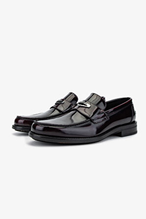 Valmenti Erkek Hakiki Deri Bordo Loafer Ayakkabı 1016 133 ERK AYK SK24-25 BORDO ACMA