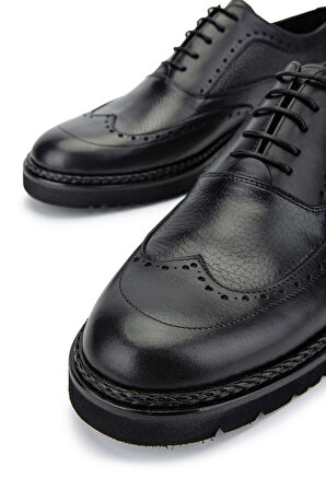 Tamer Tanca Erkek Hakiki Deri Siyah Floter Casual Ayakkabı 554 3738 ERK AYK SK24-25 SIYAH FLTR