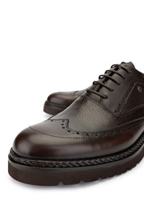 Tamer Tanca Erkek Hakiki Deri Kahverengi Casual Ayakkabı 554 3738 ERK AYK SK24-25 KAHVE FLTR