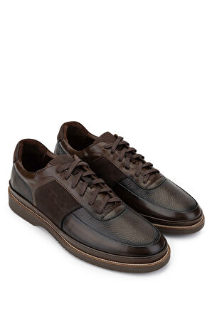 Tamer Tanca Erkek Hakiki Deri Kahverengi Casual Ayakkabı 374 TNC-05 ERK AYK SK24-25 KAHVE FLTR