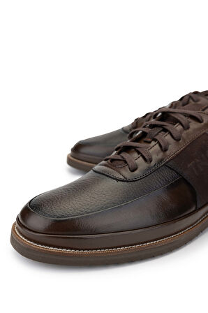 Tamer Tanca Erkek Hakiki Deri Kahverengi Casual Ayakkabı 374 TNC-05 ERK AYK SK24-25 KAHVE FLTR