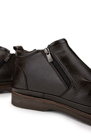 Tamer Tanca Erkek Hakiki Deri Kahverengi Casual Bot 374 TNC-06 ERK BOT SK24-25 KAHVE FLTR