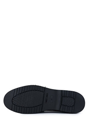 Tamer Tanca Erkek Hakiki Deri Siyah Loafer Ayakkabı 374 TNC-02 ERK AYK SK24-25 SYH FLTR/KROKO