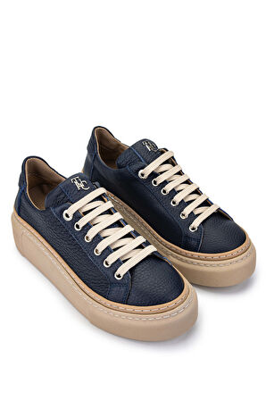 Tamer Tanca Kadın Hakiki Deri Lacivert Sneakers & Spor Ayakkabı 937 5022-09 BN AYK Y23 LACI FLOTER
