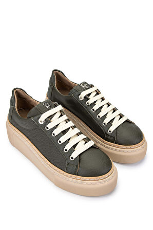 Tamer Tanca Kadın Hakiki Deri Haki Sneakers & Spor Ayakkabı 937 5022-09 BN AYK Y23 HAKI FLOTER