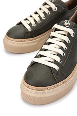 Tamer Tanca Kadın Hakiki Deri Haki Sneakers & Spor Ayakkabı 937 5022-09 BN AYK Y23 HAKI FLOTER