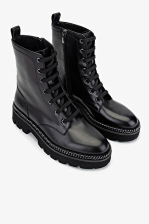 Valmenti Kadın Hakiki Deri Siyah Deri Casual Bot 1046 22111-1 BN BOT SK24-25 SIYAH DR