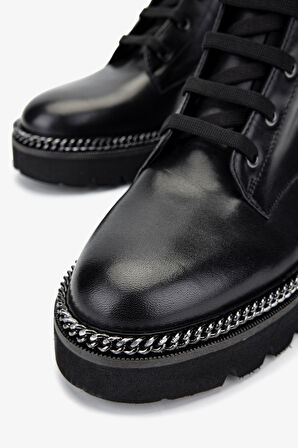 Valmenti Kadın Hakiki Deri Siyah Deri Casual Bot 1046 22111-1 BN BOT SK24-25 SIYAH DR