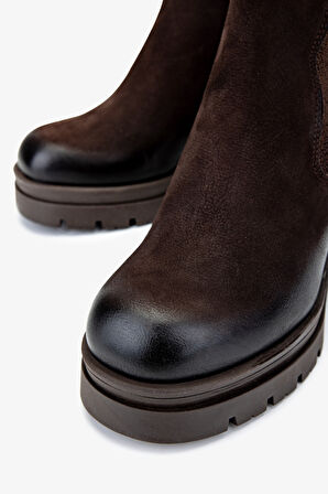 Valmenti Kadın Hakiki Deri Kahverengi Nubuk Casual Bot 322 2351305 BN BOT SK24-25 KAHVE NBK