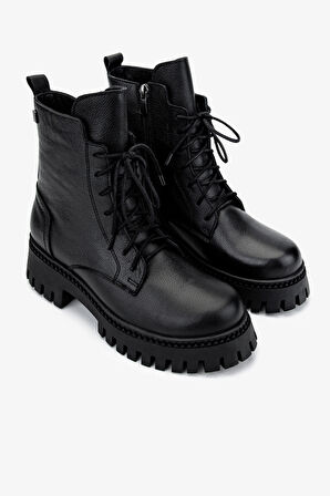 Valmenti Kadın Hakiki Deri Siyah Floter Casual Bot 322 2251811 BN BOT SK24-25 SIYAH FLTR