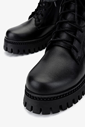 Valmenti Kadın Hakiki Deri Siyah Floter Casual Bot 322 2251811 BN BOT SK24-25 SIYAH FLTR