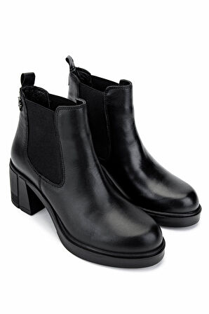 Tamer Tanca Kadın Hakiki Deri Siyah Deri Casual Bot 322 2452402 BN BOT SK24-25 SIYAH DR