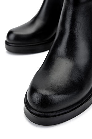 Tamer Tanca Kadın Hakiki Deri Siyah Deri Casual Bot 322 2452402 BN BOT SK24-25 SIYAH DR