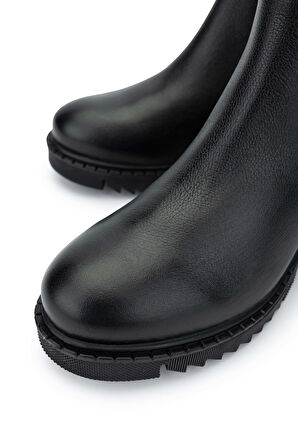 Tamer Tanca Kadın Hakiki Deri Siyah Floter Casual Bot 322 1950811 BN BOT SK24-25 SIYAH FLTR