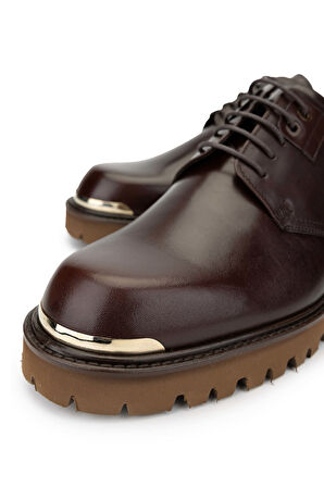 Tamer Tanca Erkek Hakiki Deri Kahverengi Casual Ayakkabı 183 28856 ERK AYK SK24-25 KAHVE ANL