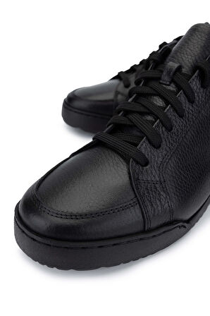 Tamer Tanca Erkek Hakiki Deri Siyah Floter Sneakers & Spor Ayakkabı 04 BNS01 ERK AYK SK24-25 SIYAH FLTR