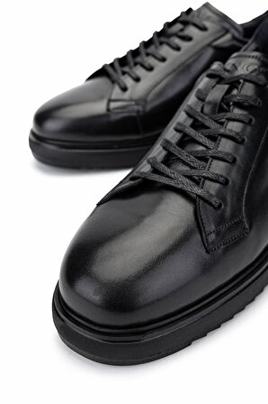 Tamer Tanca Erkek Hakiki Deri Siyah Deri Casual Ayakkabı 183 27502 ERK AYK SK23/24 SIYAH DR