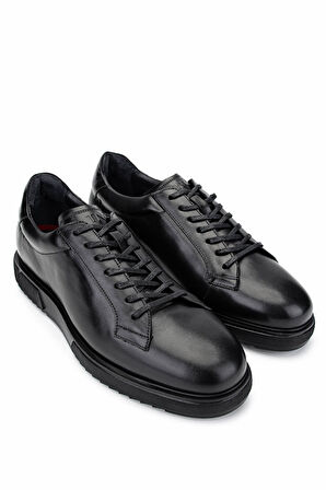 Tamer Tanca Erkek Hakiki Deri Siyah Deri Casual Ayakkabı 183 27502 ERK AYK SK23/24 SIYAH DR