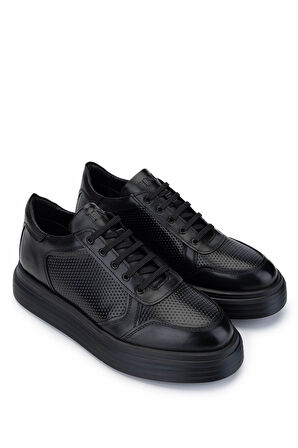 Tamer Tanca Erkek Hakiki Deri Siyah Deri Sneakers & Spor Ayakkabı 698 1139-1 ERK AYK SK24-25 SIYAH DR