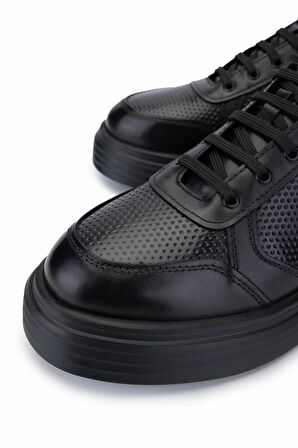 Tamer Tanca Erkek Hakiki Deri Siyah Deri Sneakers & Spor Ayakkabı 698 1139-1 ERK AYK SK24-25 SIYAH DR