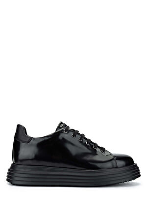 Tamer Tanca Erkek Hakiki Deri Siyah Açma Sneakers & Spor Ayakkabı 698 1139-6 ERK AYK SK24-25 SIYAH ACMA