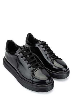 Tamer Tanca Erkek Hakiki Deri Siyah Açma Sneakers & Spor Ayakkabı 698 1139-6 ERK AYK SK24-25 SIYAH ACMA