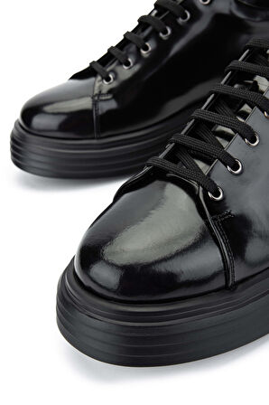 Tamer Tanca Erkek Hakiki Deri Siyah Açma Sneakers & Spor Ayakkabı 698 1139-6 ERK AYK SK24-25 SIYAH ACMA