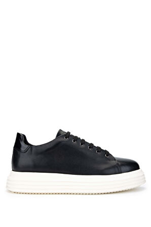 Tamer Tanca Erkek Hakiki Deri Siyah Analin Sneakers & Spor Ayakkabı 698 1139-6 ERK AYK SK24-25 SIYAH ANL