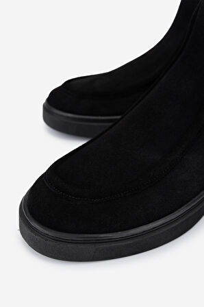 Valmenti Erkek Hakiki Deri Siyah Süet Casual Bot 698 1147-2 ERK BOT SK24-25 SIYAH SUET