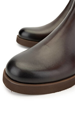 Tamer Tanca Erkek Hakiki Deri Kahverengi Casual Bot 987 133K ERK BOT SK24-25 KAHVE DR