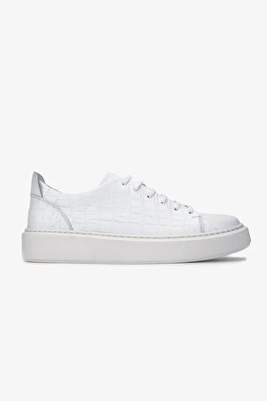 Valmenti Erkek Hakiki Deri Beyaz Sneakers 537 3467 ERK AYK SK24-25 BEYAZ KROKO