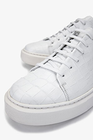Valmenti Erkek Hakiki Deri Beyaz Sneakers 537 3467 ERK AYK SK24-25 BEYAZ KROKO
