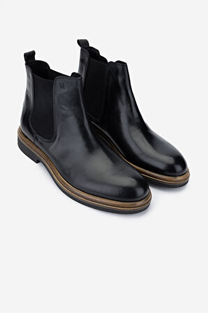 Valmenti Erkek Hakiki Deri Siyah Deri Casual Bot 537 3570 ERK BOT SK24-25 SIYAH DR