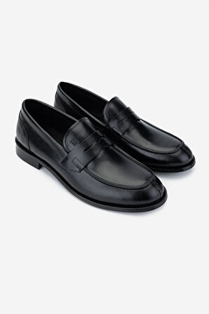 Valmenti Erkek Hakiki Deri Siyah Loafer Ayakkabı 537 3565 ERK AYK SK24-25 SIYAH