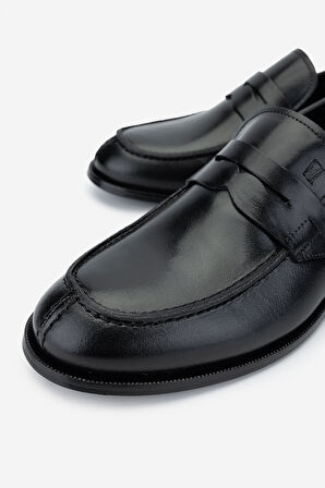 Valmenti Erkek Hakiki Deri Siyah Loafer Ayakkabı 537 3565 ERK AYK SK24-25 SIYAH